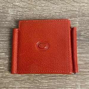Vintage Francesco Remolo Trifold Genuine Leather Wallet Money Clip Red